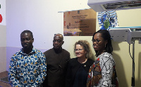 Ms. Shani Cooper with officials of Ghana Health Service