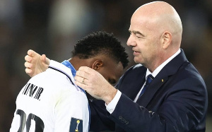 FIFA president Gianni Infantino and  Vinicius Jr