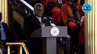 President Akufo-Addo speaking at the swearing-in of Mrs Mary Chinery-Hesse