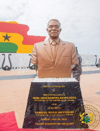 Statue of the late President Prof John Evans Atta-Mills