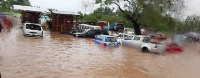 SOme of the roads in Accra and Kumasi have been flooded, causing slow traffic