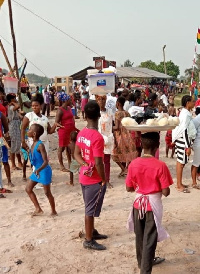 Some of the revellers at the beach