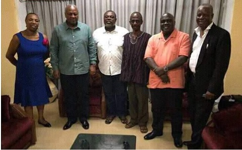 John Mahama and other NDC gurus visited Koku Anyidoho at the BNI yesterday