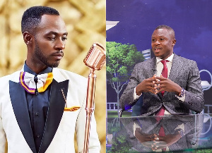 Musician Okyeame Kwame(L) and  Sports journalist, Saddick Adams(R)