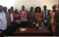 Ashanti Regional Chairman of the NPP, Bernard Antwi Boasiako with members of the committee