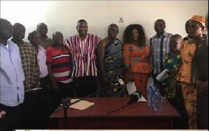 Ashanti Regional Chairman of the NPP, Bernard Antwi Boasiako with members of the committee