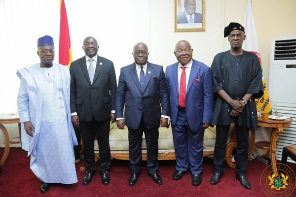 President Akufo-Addo with leadership of the 7th Parliament