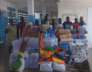 Sons of Bacchus donated provisions to the Pantang Hospital