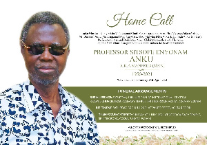 Funeral Arrangements Prof Anku