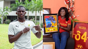 A photo of Felix Afena-Gyan and his mother, Juliet Adubea