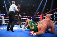 Tyson Fury had to gather himself after being knocked down by Francis Ngannou in round three