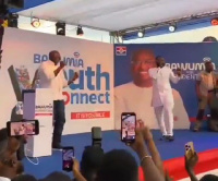 Bawumia with Guru on stage