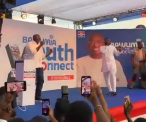 Bawumia with Guru on stage