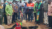 President Nana Addo Dankwa Akufo-Addo cutting sod for the project