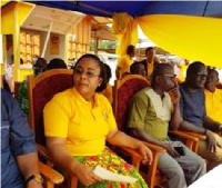 Hon Linda Ocloo in yellow