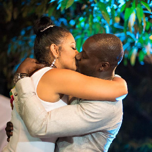 Chris Attoh with his new bride