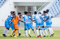 Jubilant Berekum Chelsea players | File photo