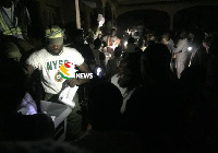 A car headlight was brought in to illuminate a center for counting to begin