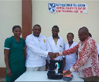 The equipment was received on behalf of the hospital by Dr. Bernard Hayford Atuguba (second left)