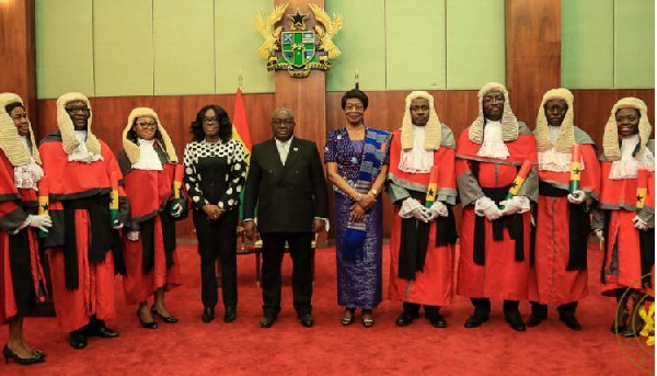 President Akufo-Addo with the new High Court Judges