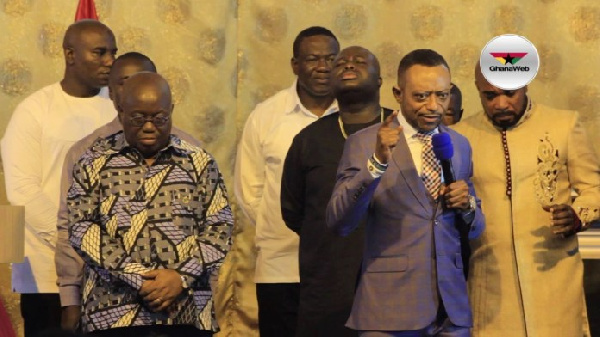 President Akufo-Addo during a visit to Owusu Bempah's church