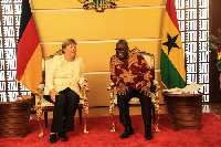 President Akufo-Addo with Angela Merkel at the Jubilee House