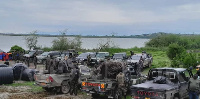 Members of the UPDF remain on guard on Lake Edward on November 1, 2023