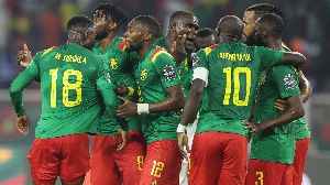 Cameroon Celebrate Karl Toko Ekambi Goal Vs Comoros Afcon 2021