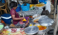 Roadside food being served in plastics