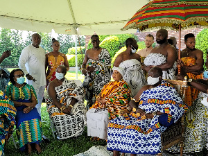 Asantehene Otumfuo Osei Tutu II seated at the durbar