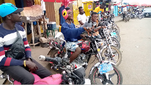 Okada riders at the Kpone in the Eastern region