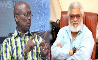 Kweku Baako (left) and Former President Flt. Lt. Jerry John Rawlings (right)