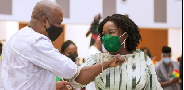 Former President John Mahama (L) with running mate Prof Naana Jane Opoku-Agyemang (R)