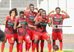 Kotoko squad celebrating a victory