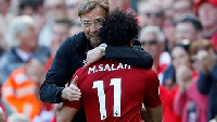 Liverpool manager Jurgen Klopp with Mohamed Salah