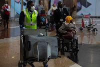 File photo of travellers at Kotoka International Airport