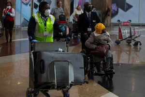 File photo of travellers at Kotoka International Airport