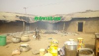 Burnt houses in Chereponi