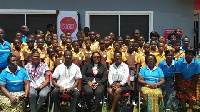 Founder,  Ghana Code Club, Ernestina A. Appiah and Lucy Quist with authorities of La Wireless School