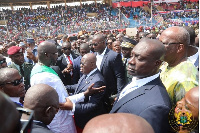 President George Weah exchanging pleasantries with Nana Akufo-Addo