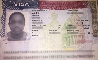 File photo of a United State of America visa