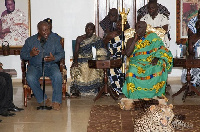 File photo of President Mahama at Okyehene's Palace some months ago