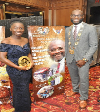 Kennedy Agyapong's children received the award on behalf of their father