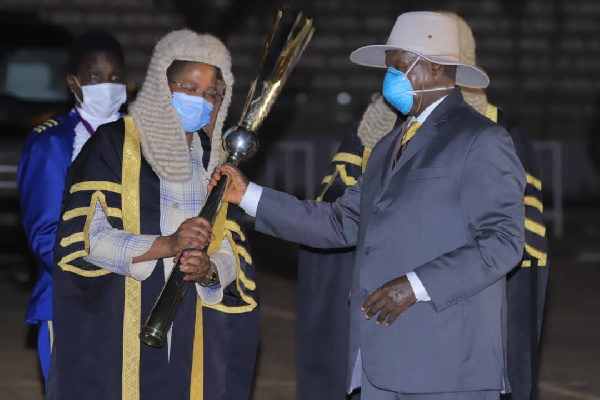 Speaker Anita Among with president Yoweri Museveni