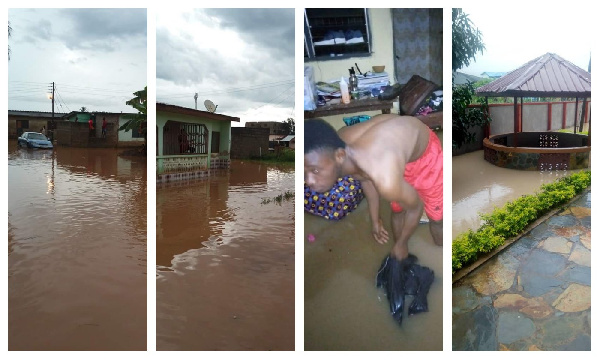 Flood waters were overflowing in hostels, roads and gutters in the university