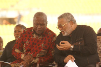 Former President John Mahama with Former President John Rawlings