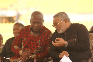 Former President Jerry John Rawlings and President John Dramani Mahama