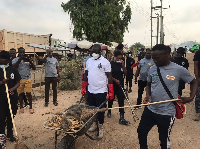 The police command at Adeiso in a clean-up exercise