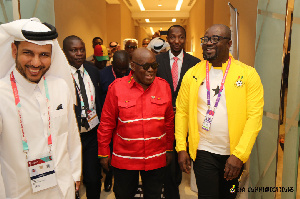 Akufo-Addo visited the team before their first game against Portugal