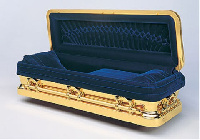 The gold-plated casket